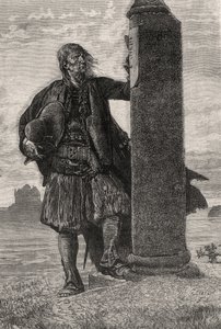 The Marquess of Lantenac Reads an Order for His Arrest on a Pillar - Illustration from Quatre Vingt Treize by Gustave Brion